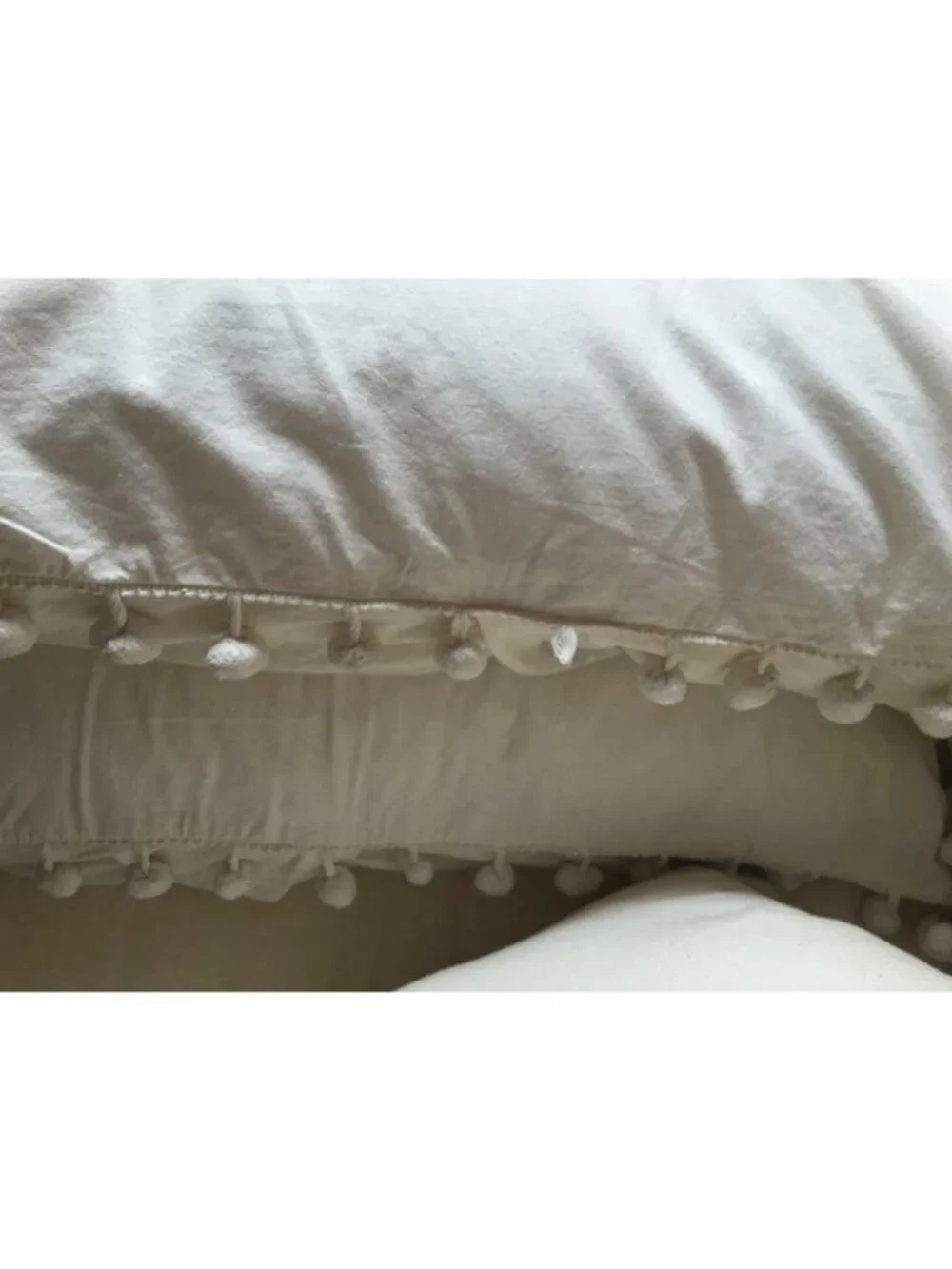 Urban Outfitters Magical Thinking Gray Pom Pom Fringe Standard Sham Set of 2 NEW